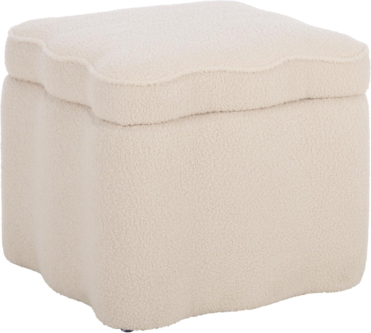 image:imageSAFAVIEH Furniture Emmie Square Storage Ottoman Brown Upholstered with Hidden Storage Modern Accent Footrest for Living Room Bedroom amp Entryway 202 W x 202 D x 183 H OTT3405ACreme