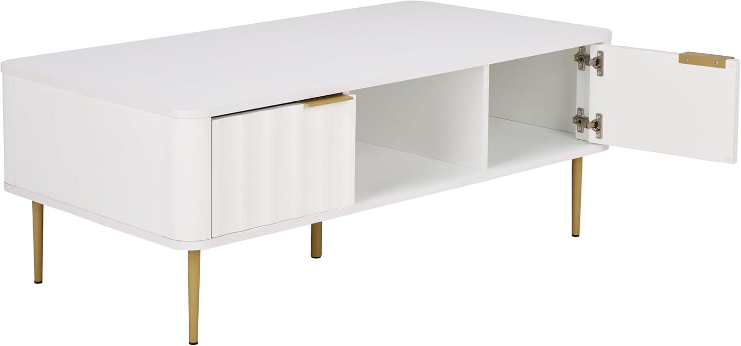 image:imageSAFAVIEH Furniture Hilsa Coffee Table White amp Gold Storage Coffee Table with Cabinets and Shelf Modern Living Room Table 433 W x 236 D x 165 H COF3101AWhiteGold