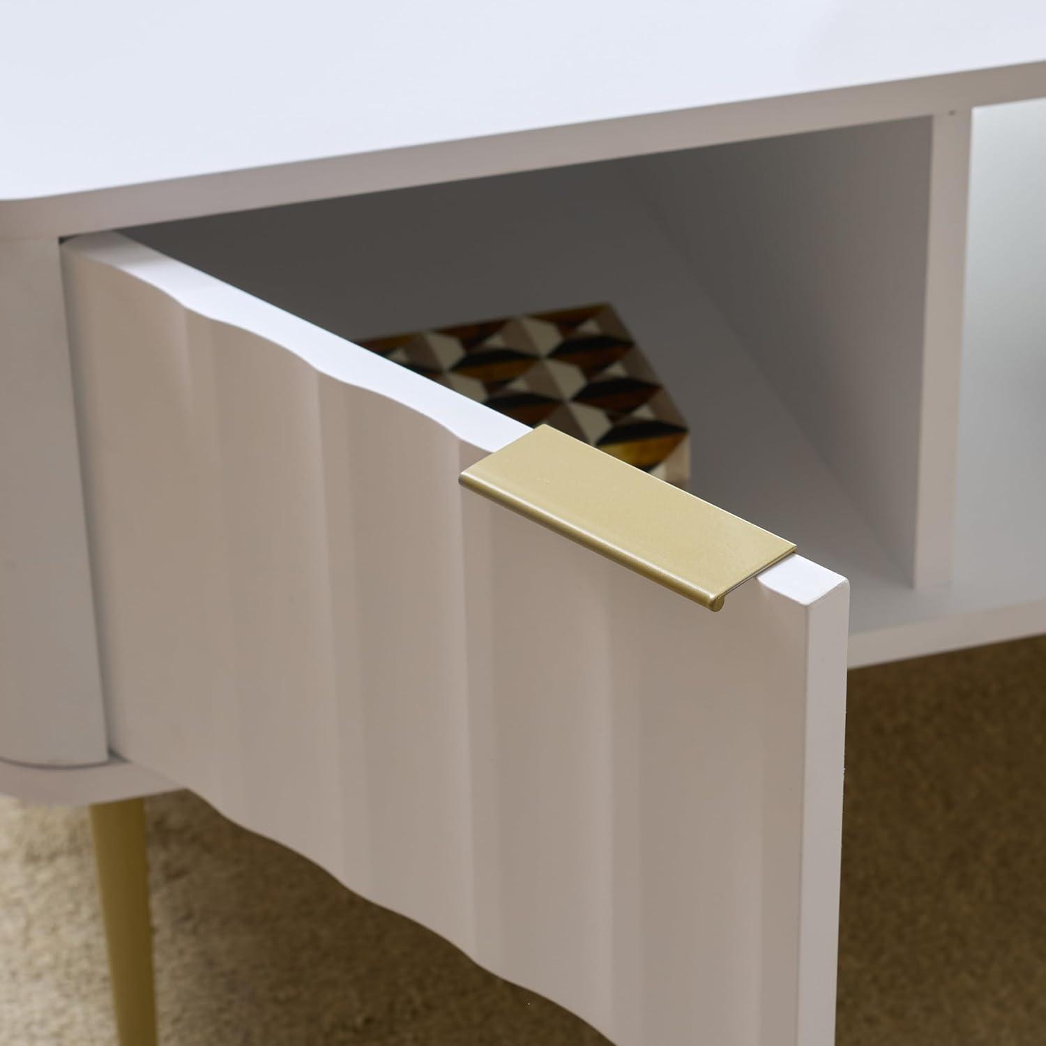 image:imageSAFAVIEH Furniture Hilsa Coffee Table White amp Gold Storage Coffee Table with Cabinets and Shelf Modern Living Room Table 433 W x 236 D x 165 H COF3101AWhiteGold