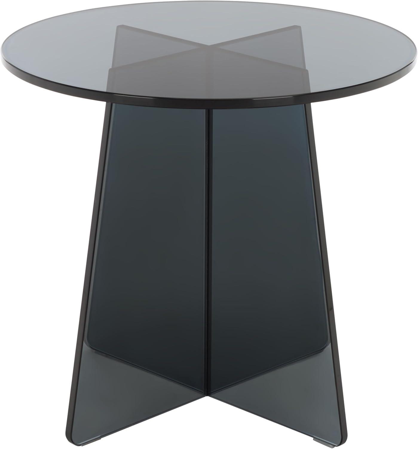 image:imageSAFAVIEH Furniture Latika Tinted Accent Table Grey Tinted Glass Fully Assembled Ideal for Living Room Bedroom 197 W x 197 D x 177 H ACC7301AGreyTint