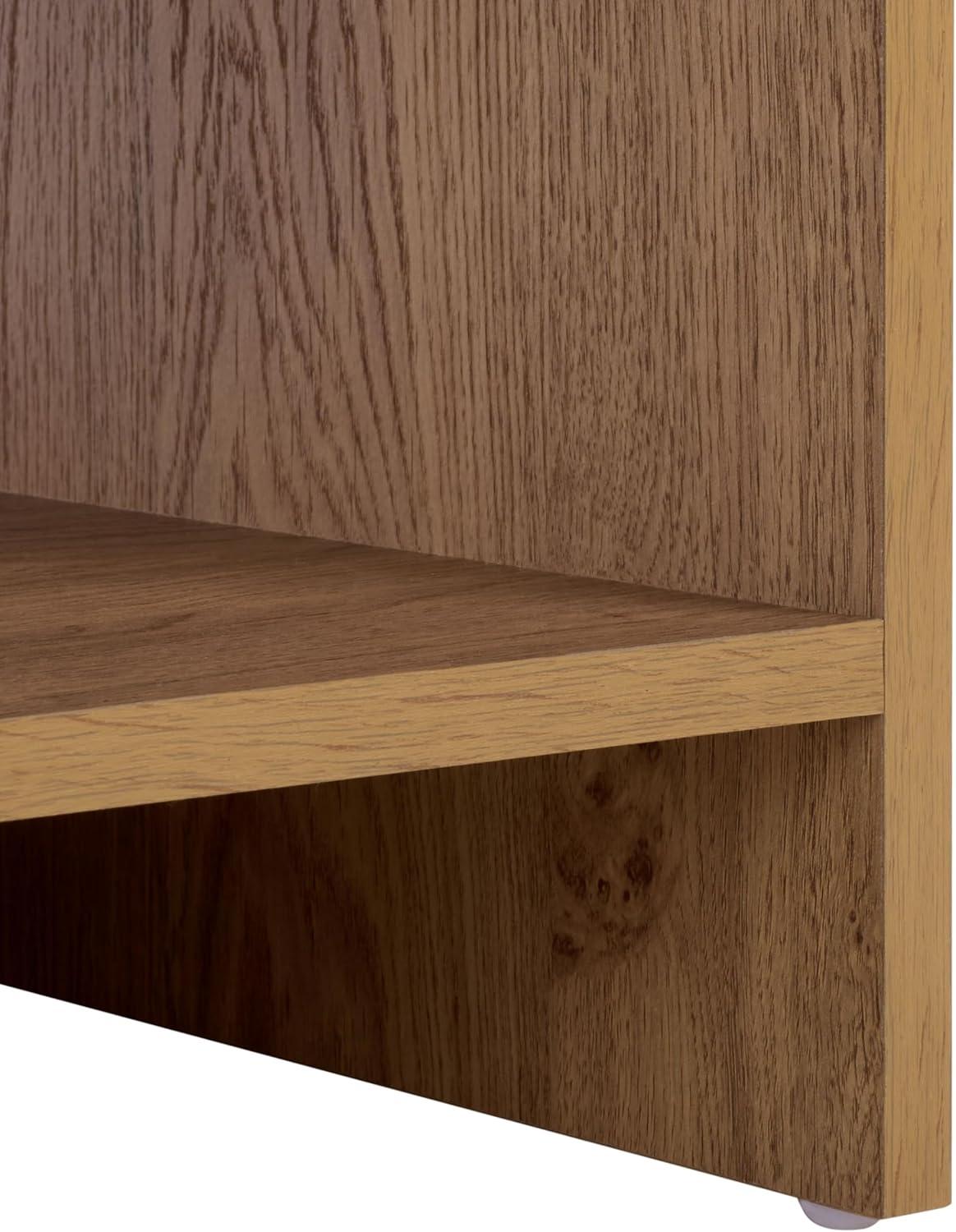 image:imageSAFAVIEH Furniture Masa Rectangular Coffee Table Oak with Open Shelf Storage Modern Living Room Table with Slatted Detail 47 W x 236 D x 165 H COF3601AOak