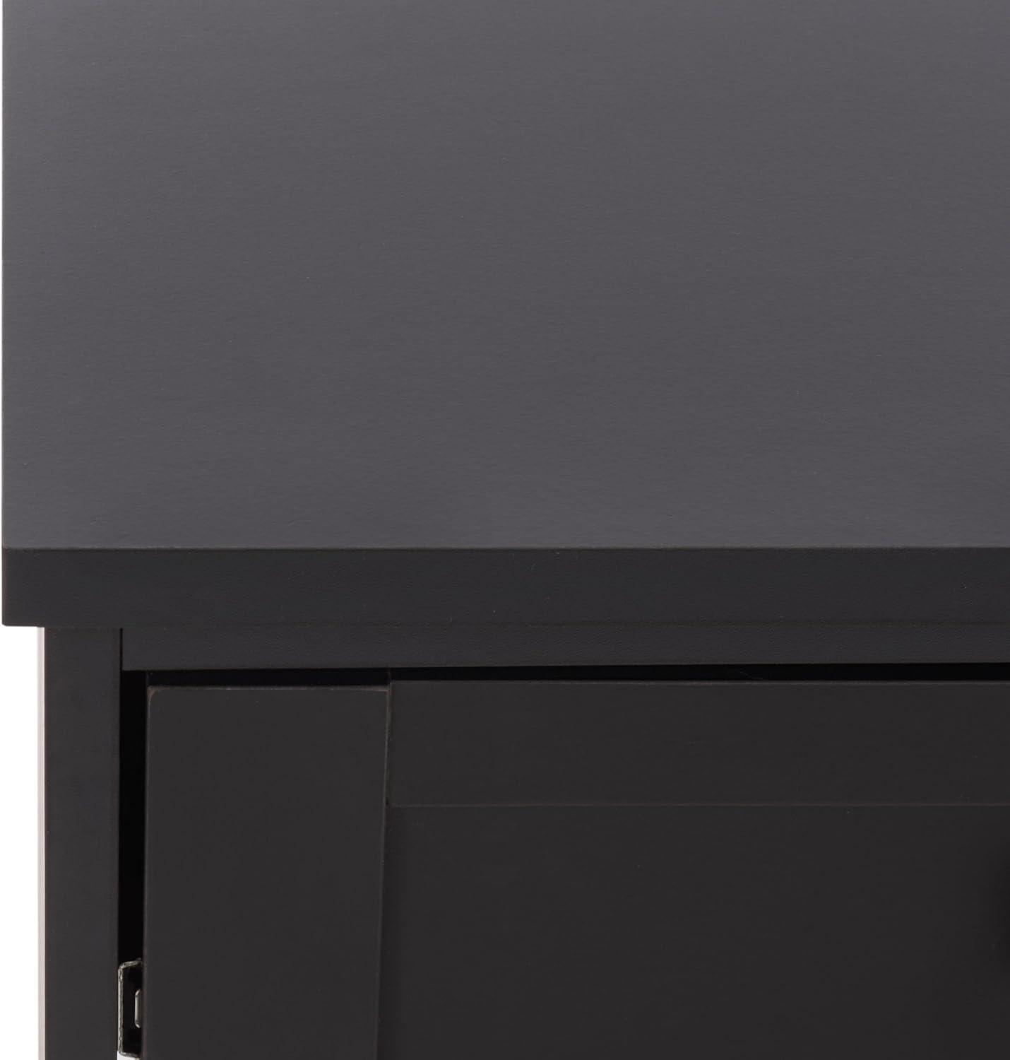 image:imageSAFAVIEH Furniture Shafa Side Table Light Grey Solid Wood amp Brass 1Drawer Nightstand Accent Ideal for Living Room Bedroom 177 W x 15 D x 237 H ACC3100ABlackBrass