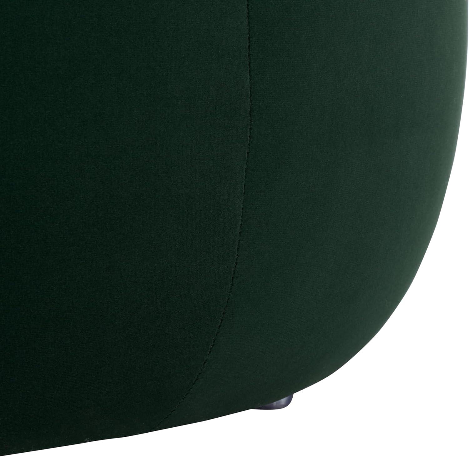 image:imageSAFAVIEH Furniture Siara Round Storage Ottoman Hunter Green Upholstered with Hidden Storage Modern Footrest Stool for Living Room Bedroom amp Entryway 242 W x 242 D x 17 H OTT3404CHunter Green