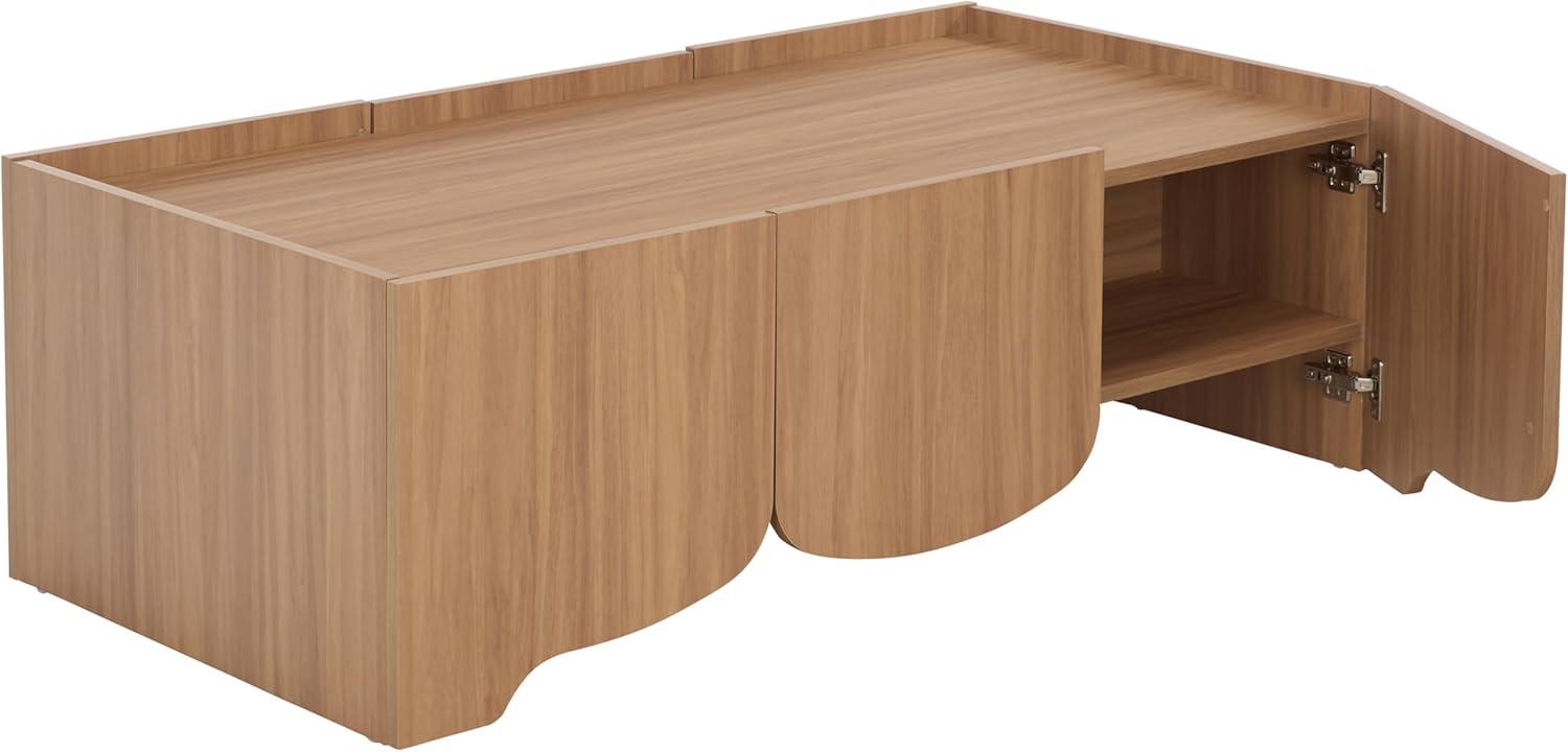 image:imageSAFAVIEH Furniture Takami Rectangular Coffee Table Oak Storage Cabinet Doors and Shelf Modern Living Room Table 4724 W x 236 D x 1575 H COF3602AOak