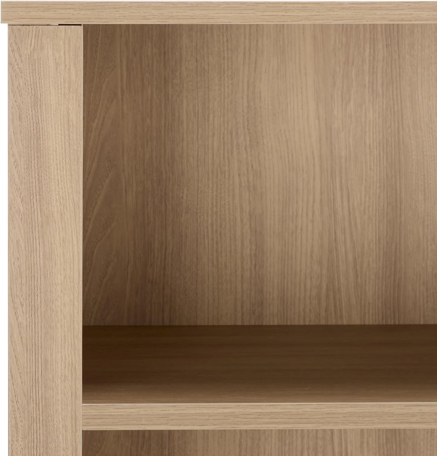image:imageSAFAVIEH Furniture Vero Bookshelf Bookcase with PullOut Desk Black Wood Storage Cabinet for Living Room Home Office ETG3100BNatural