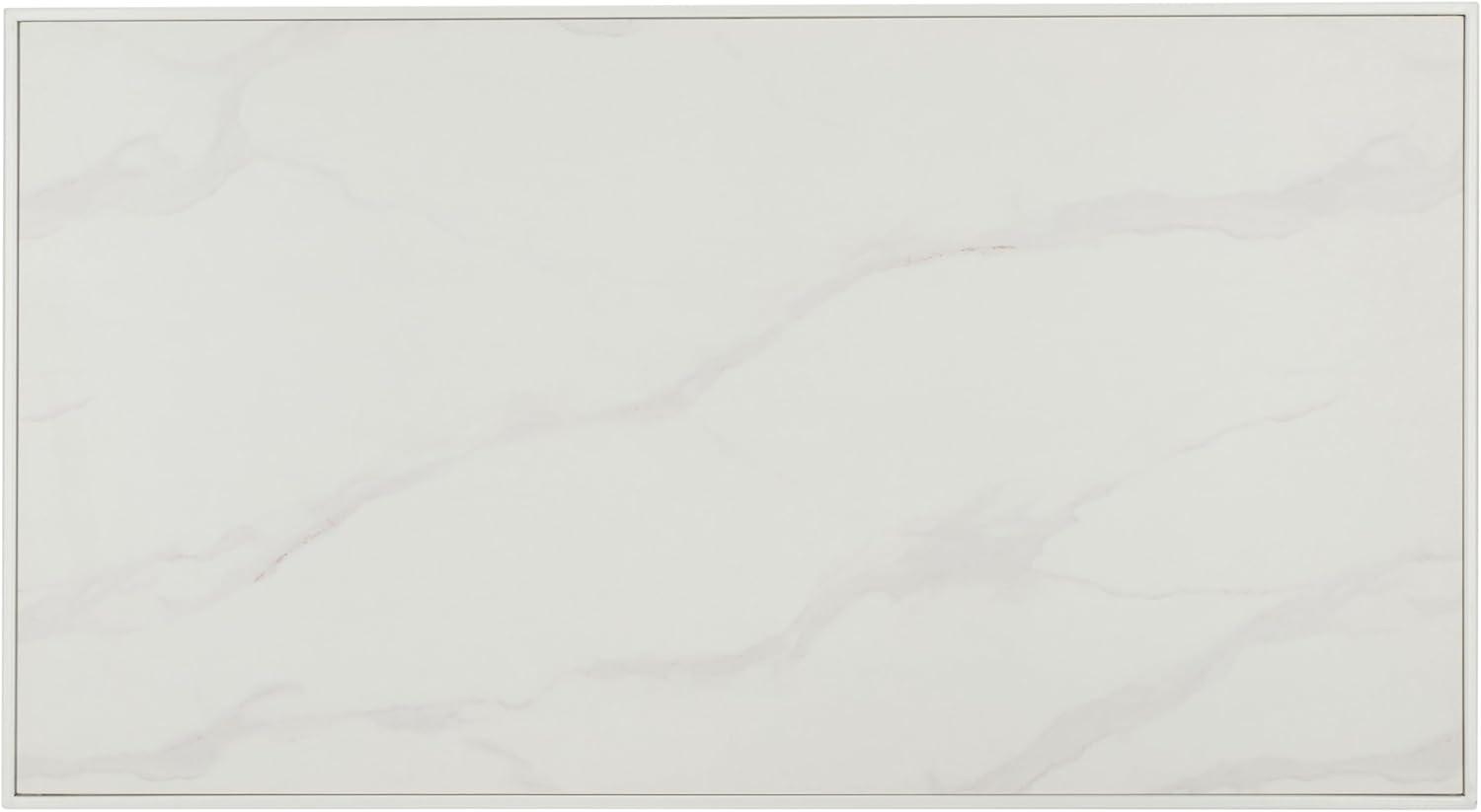 image:imageSAFAVIEH Home Collection Acelin White Faux Marble Top amp Black Metal Base Rectangular Coffee Table COF7017AWhite Faux MarbleWhite