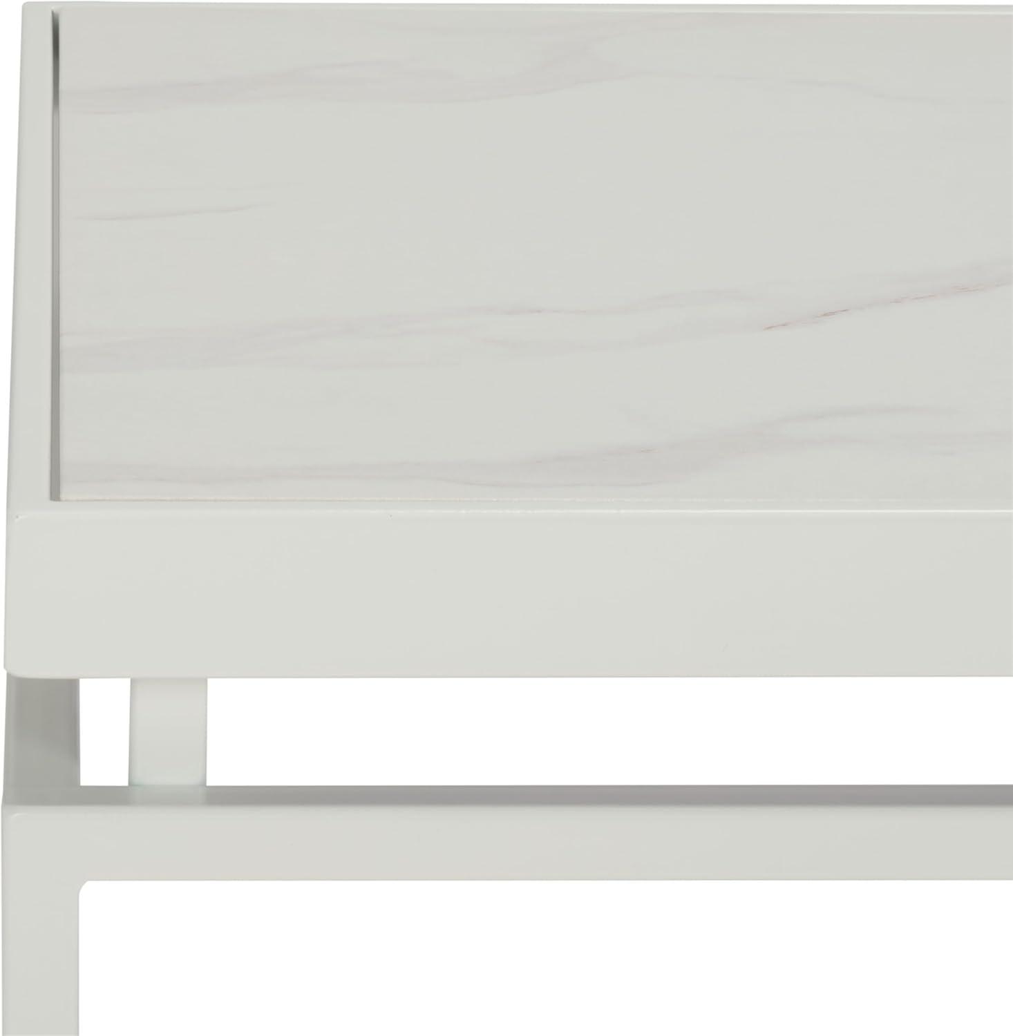 image:imageSAFAVIEH Home Collection Acelin White Faux Marble Top amp Black Metal Base Rectangular Coffee Table COF7017AWhite Faux MarbleWhite
