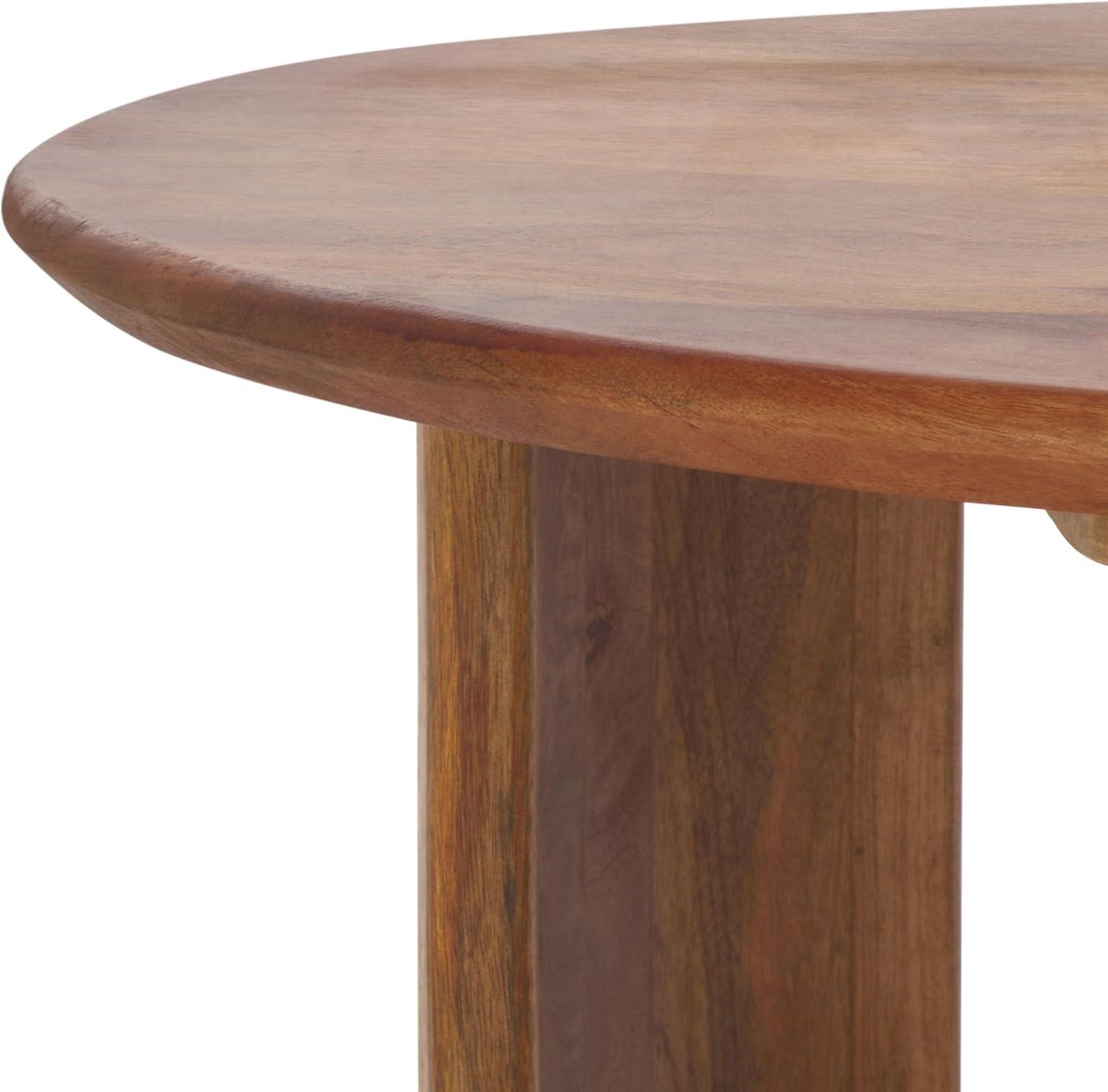 image:imageSAFAVIEH Home Collection Bari Round Coffee Table Dark Brown Solid Wood Rustic Design COF3701ADark Brown