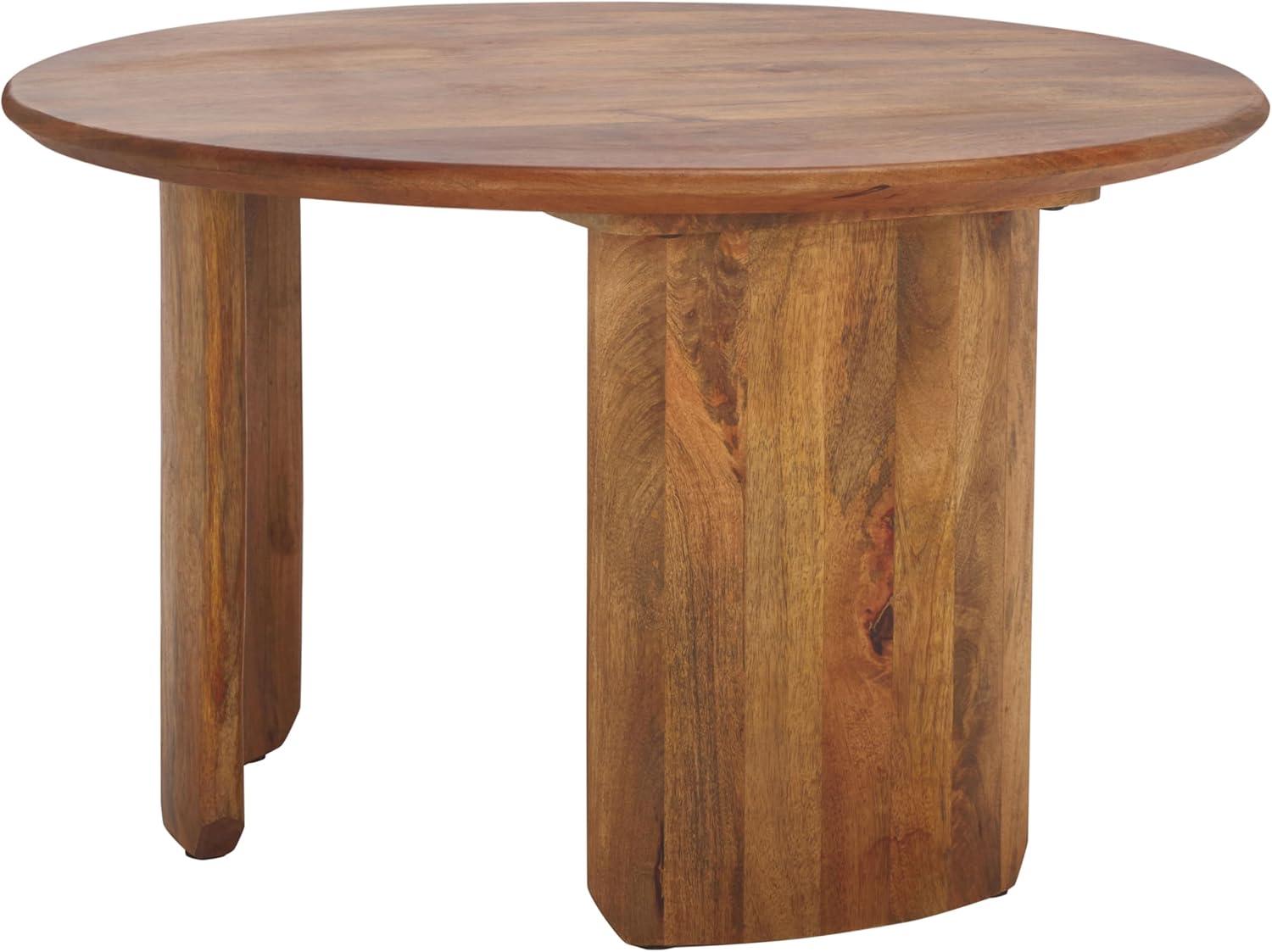 image:imageSAFAVIEH Home Collection Bari Round Coffee Table Dark Brown Solid Wood Rustic Design COF3701ADark Brown