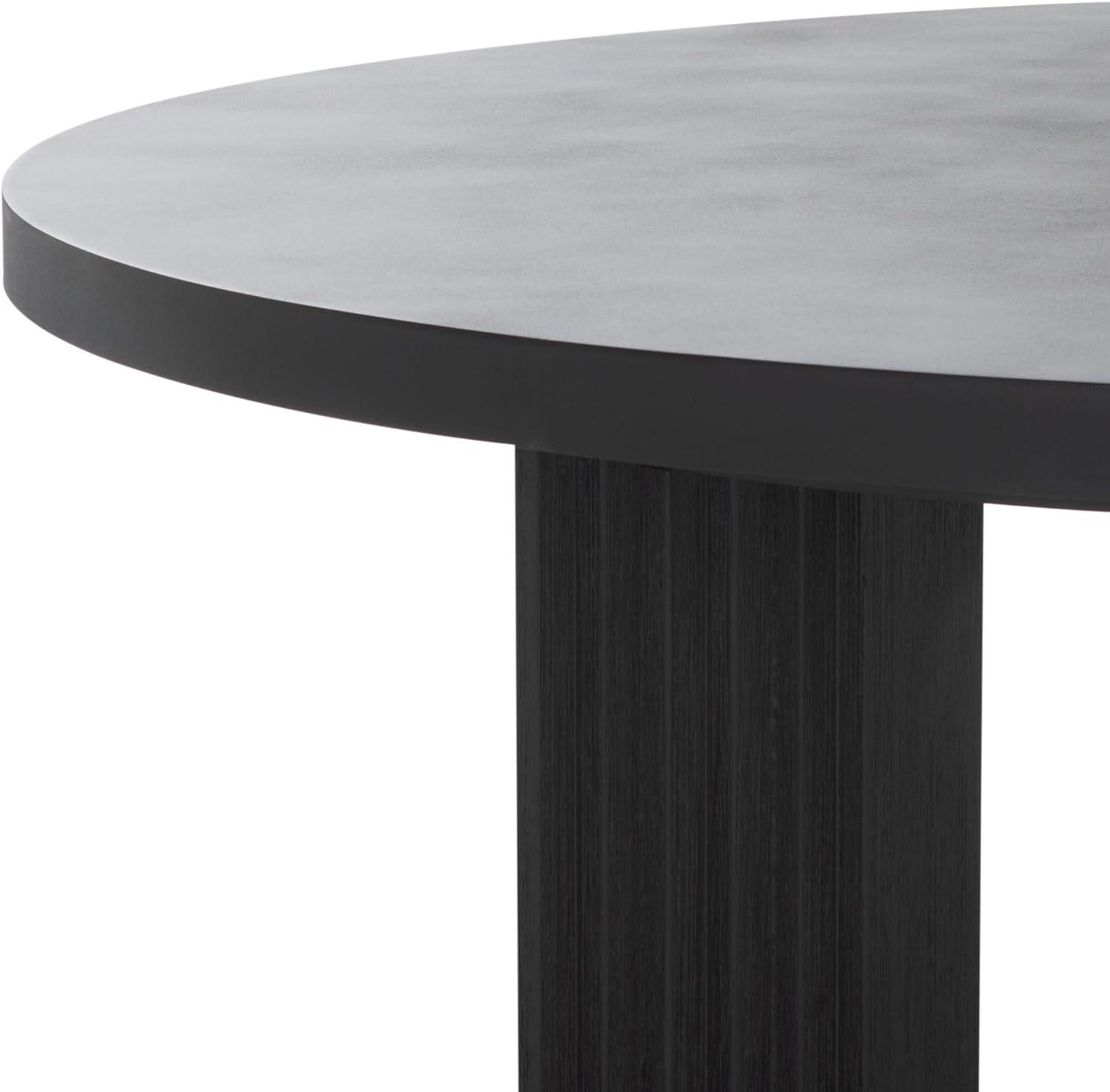 image:imageSAFAVIEH Home Collection Basilio Coffee Table Black Round Top with Solid Wood Legs COF3004CBlackBlack