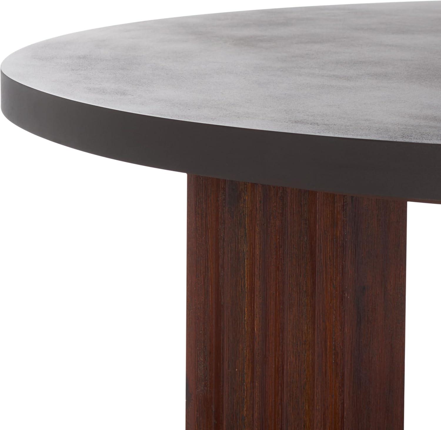 image:imageSAFAVIEH Home Collection Basilio Coffee Table Black Round Top with Solid Wood Legs COF3004CCharcoalEspresso