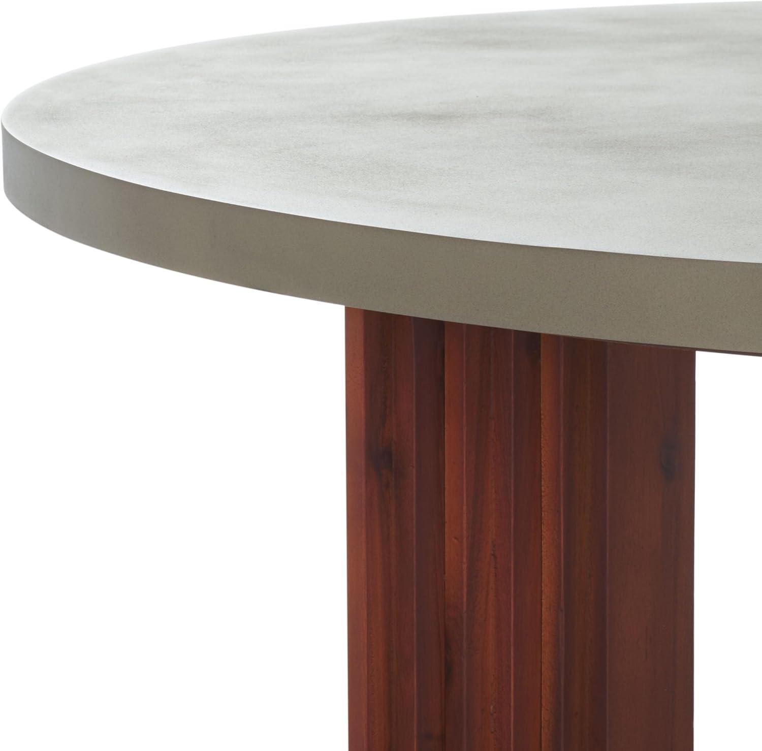 image:imageSAFAVIEH Home Collection Basilio Coffee Table Black Round Top with Solid Wood Legs COF3004CLight GreyNatural