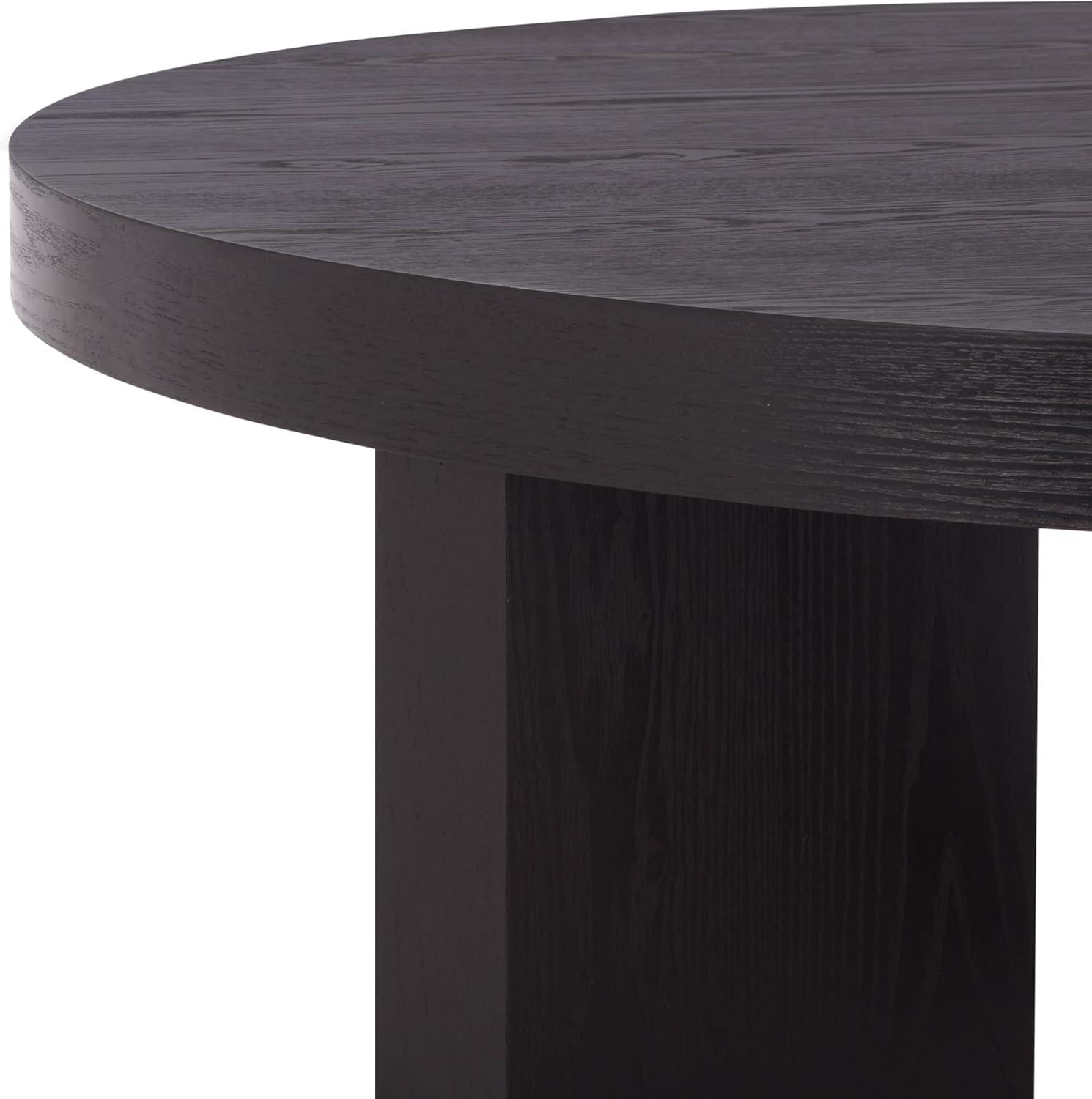 image:imageSAFAVIEH Home Collection Caminun Walnut Coffee Table with Ash Veneer Modern Round Living Room Centerpiece COF2304ABlack