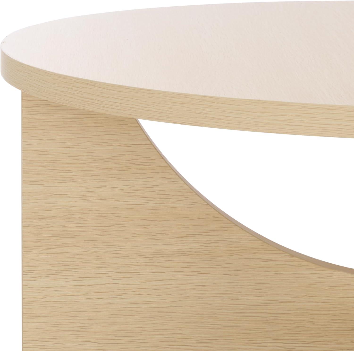 image:imageSAFAVIEH Home Collection Elgin Sand Coffee Table Modern Round Accent Table Sculptural Base Design COF9307ASand