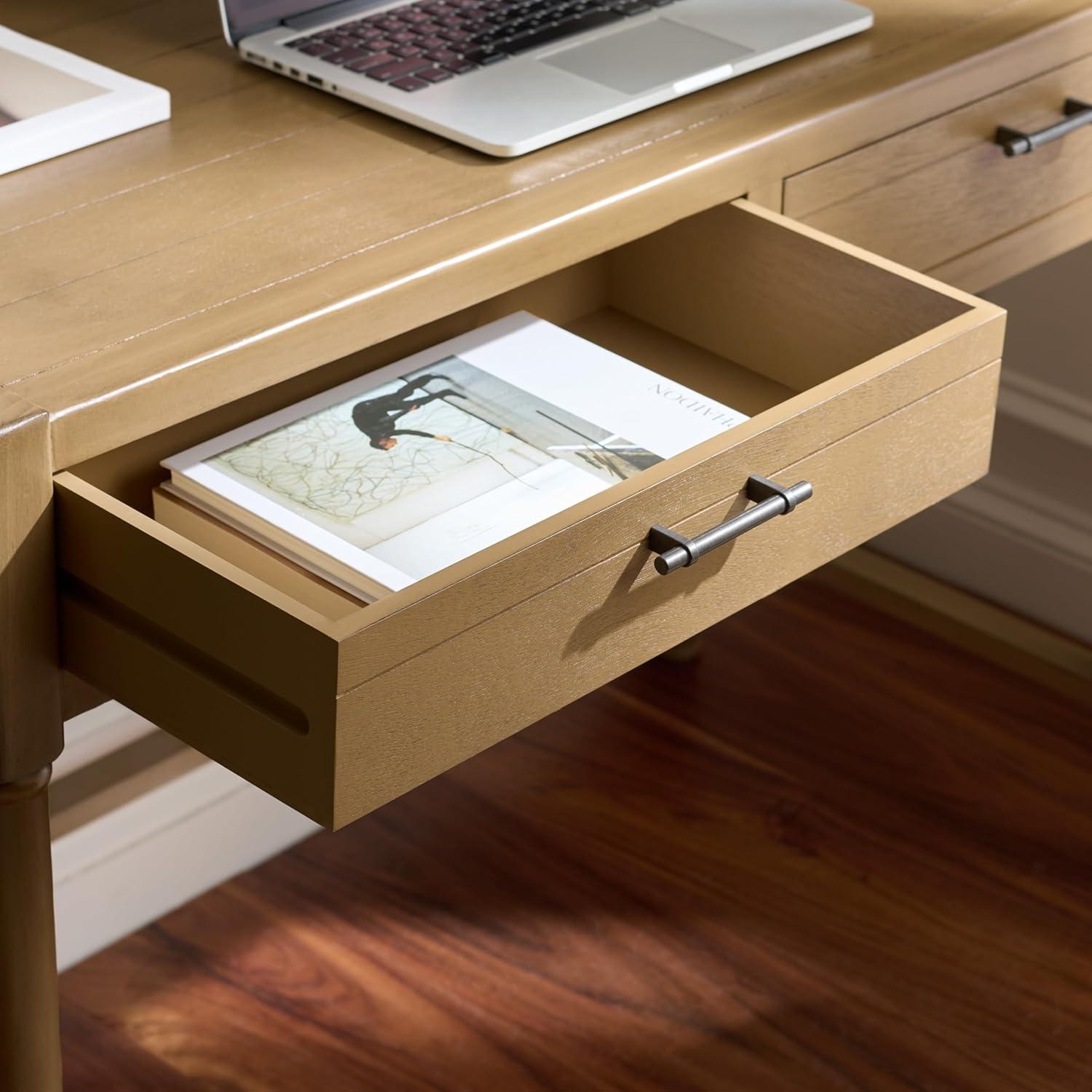 image:imageSAFAVIEH Home Collection Filbert Desert Brown Writing Desk 2Drawer Traditional Desk Classic Home Office Design DSK5701GDesert Brown