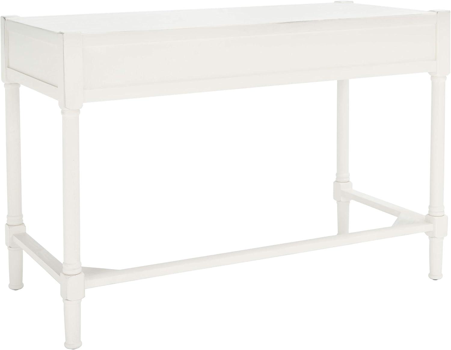 image:imageSAFAVIEH Home Collection Filbert Desert Brown Writing Desk 2Drawer Traditional Desk Classic Home Office Design DSK5701GDistressed White
