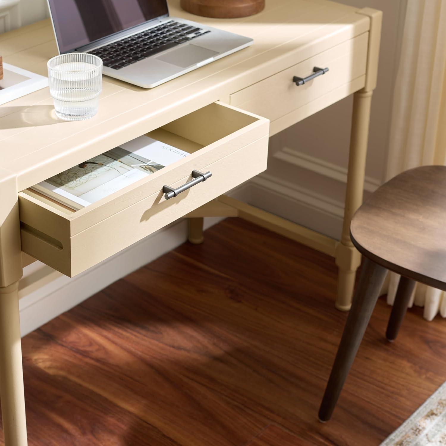 image:imageSAFAVIEH Home Collection Filbert Desert Brown Writing Desk 2Drawer Traditional Desk Classic Home Office Design DSK5701GSand