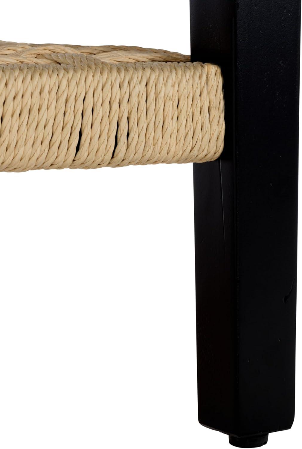 image:imageSAFAVIEH Home Collection Nomand Walnut Round Coffee Table with Ash Veneer Top amp Woven Rope Shelf Modern 1Shelf Living Room Design COF2314ABlackNatural