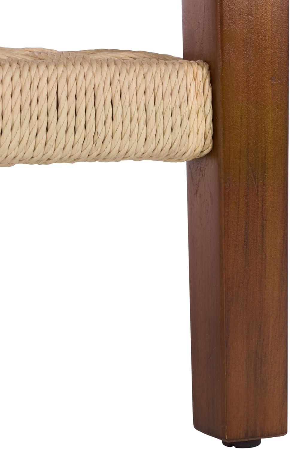 image:imageSAFAVIEH Home Collection Nomand Walnut Round Coffee Table with Ash Veneer Top amp Woven Rope Shelf Modern 1Shelf Living Room Design COF2314AWalnut