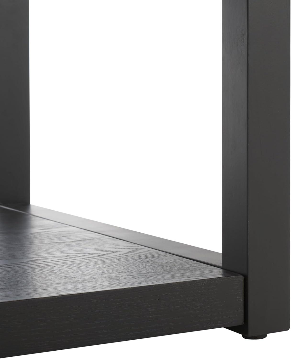 image:imageSAFAVIEH Home Collection Omara Solid Wood Coffee Table with Lower Shelf Modern Rectangular Living Room Table COF2315CBlack