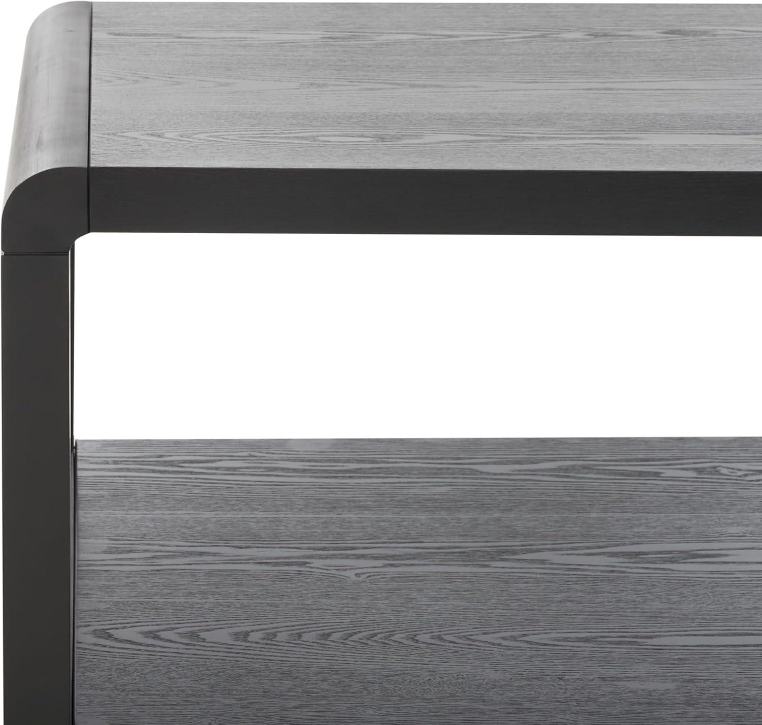 image:imageSAFAVIEH Home Collection Omara Solid Wood Coffee Table with Lower Shelf Modern Rectangular Living Room Table COF2315CBlack