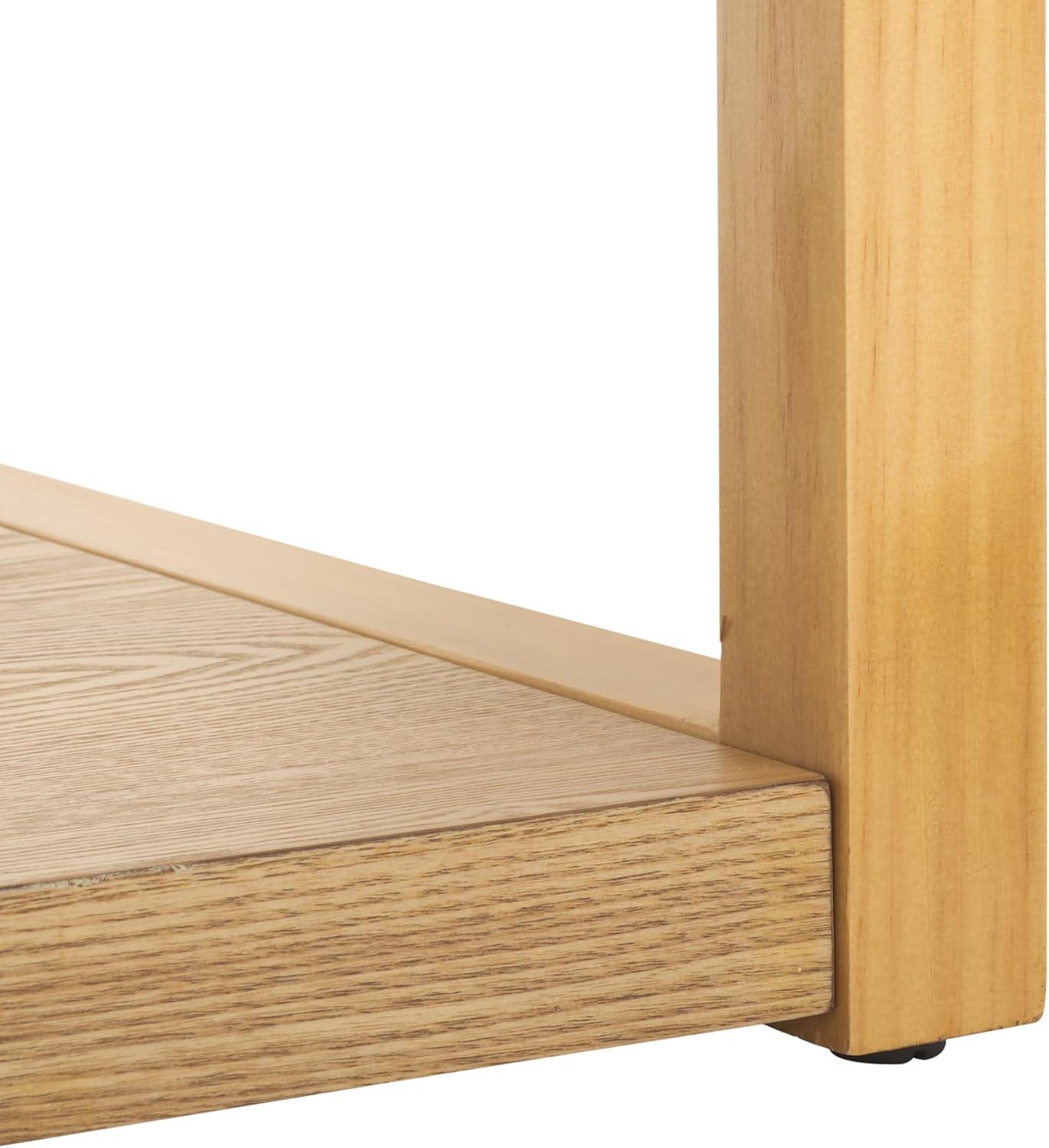image:imageSAFAVIEH Home Collection Omara Solid Wood Coffee Table with Lower Shelf Modern Rectangular Living Room Table COF2315CNatural