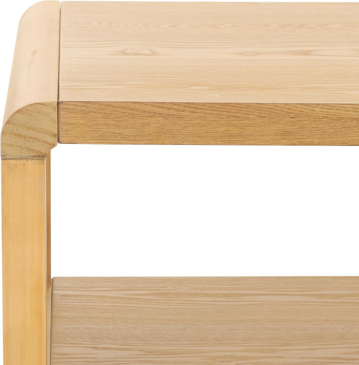 image:imageSAFAVIEH Home Collection Omara Solid Wood Coffee Table with Lower Shelf Modern Rectangular Living Room Table COF2315CNatural