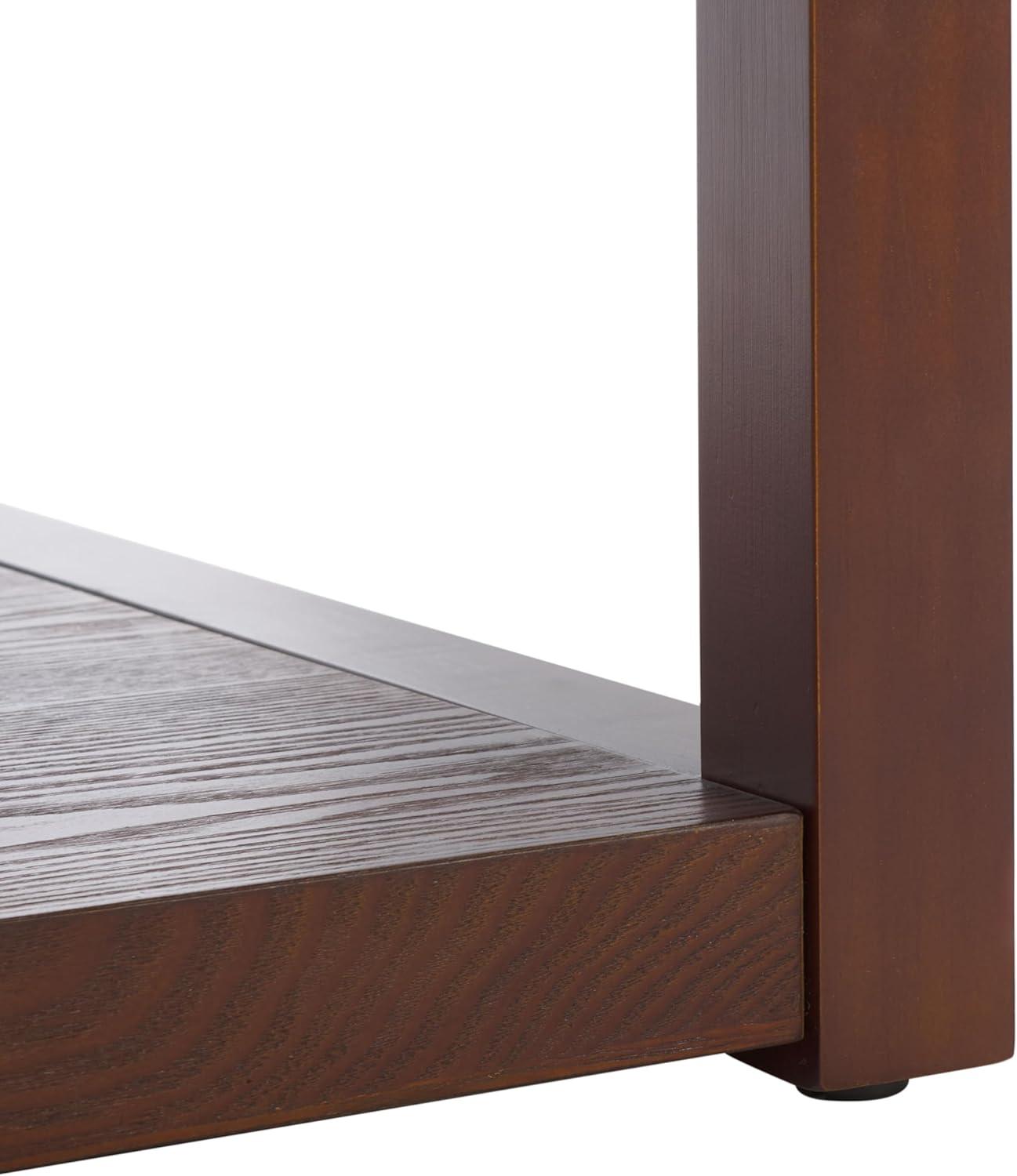 image:imageSAFAVIEH Home Collection Omara Solid Wood Coffee Table with Lower Shelf Modern Rectangular Living Room Table COF2315CWalnut