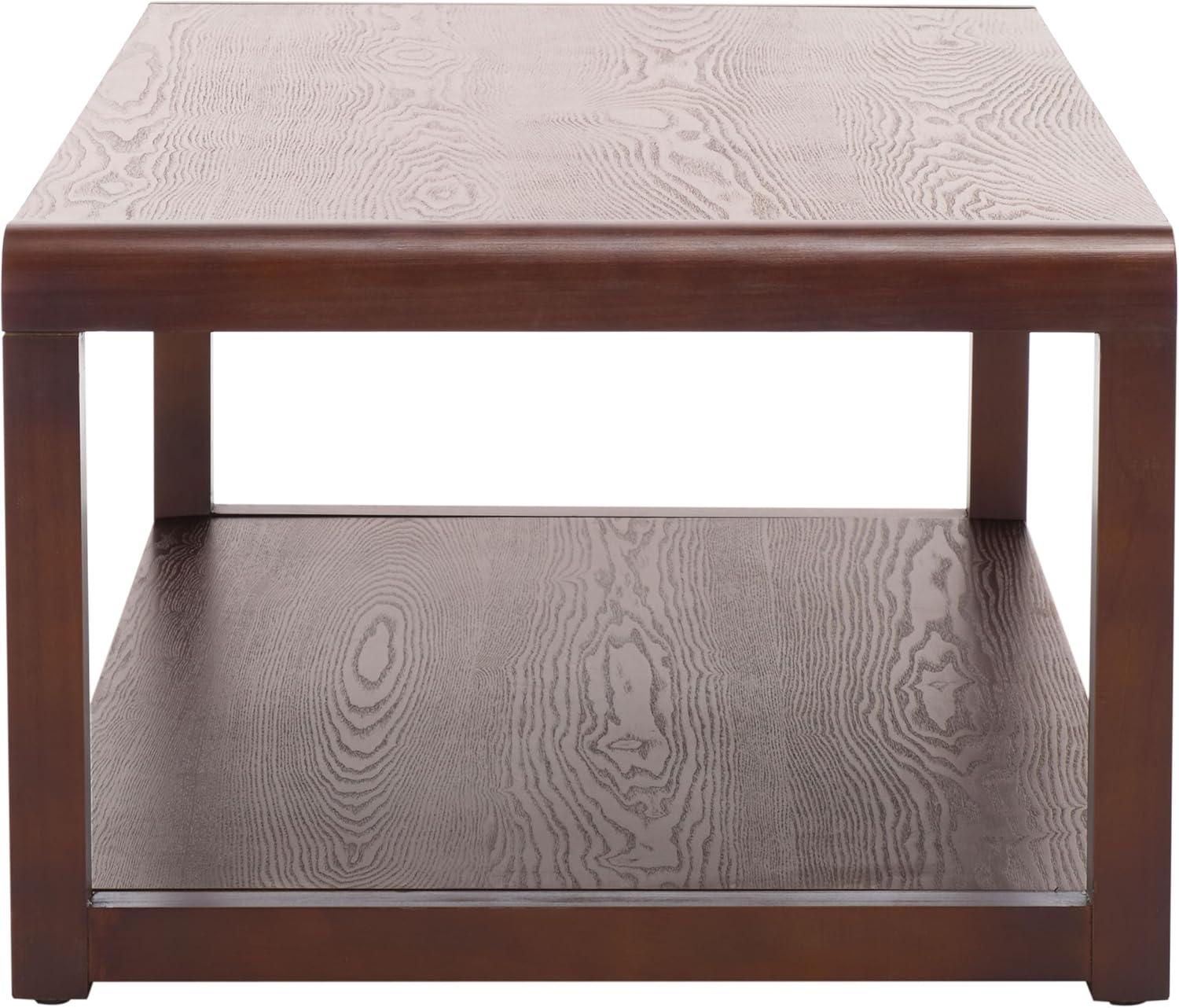 image:imageSAFAVIEH Home Collection Omara Solid Wood Coffee Table with Lower Shelf Modern Rectangular Living Room Table COF2315CWalnut