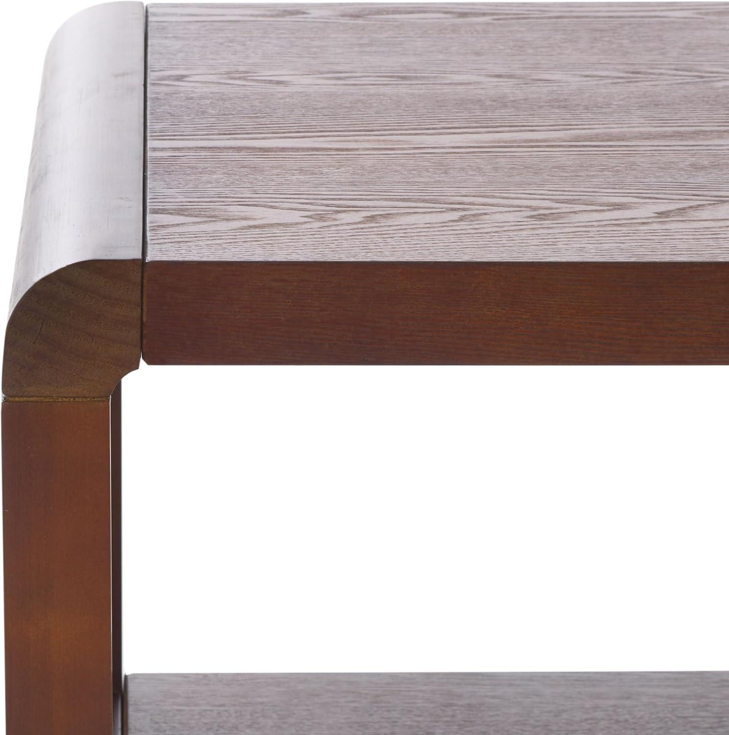 image:imageSAFAVIEH Home Collection Omara Solid Wood Coffee Table with Lower Shelf Modern Rectangular Living Room Table COF2315CWalnut