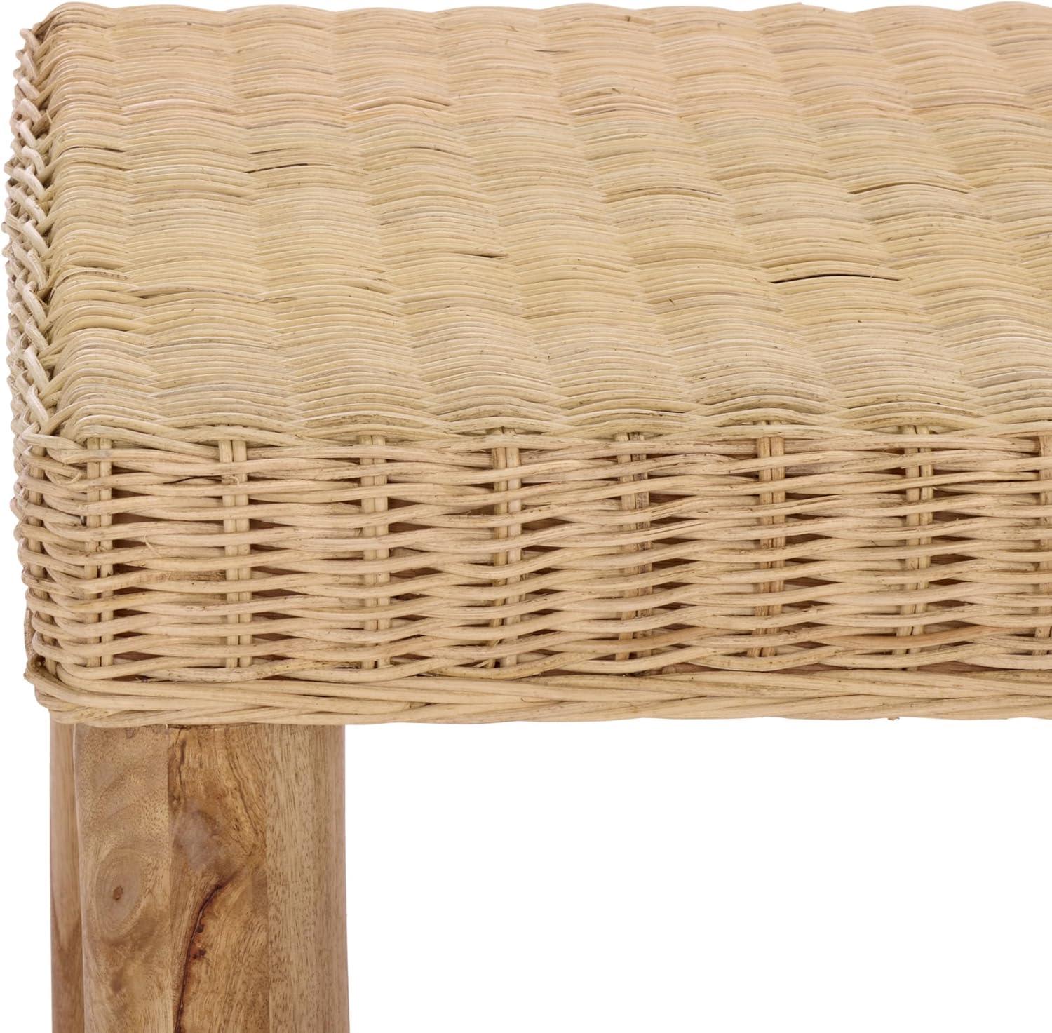 image:imageSAFAVIEH Home Collection Shazza Mango Wood amp Rattan Weaved Coffee Table Rustic Boho Design Fully Assembled COF6517ANatural