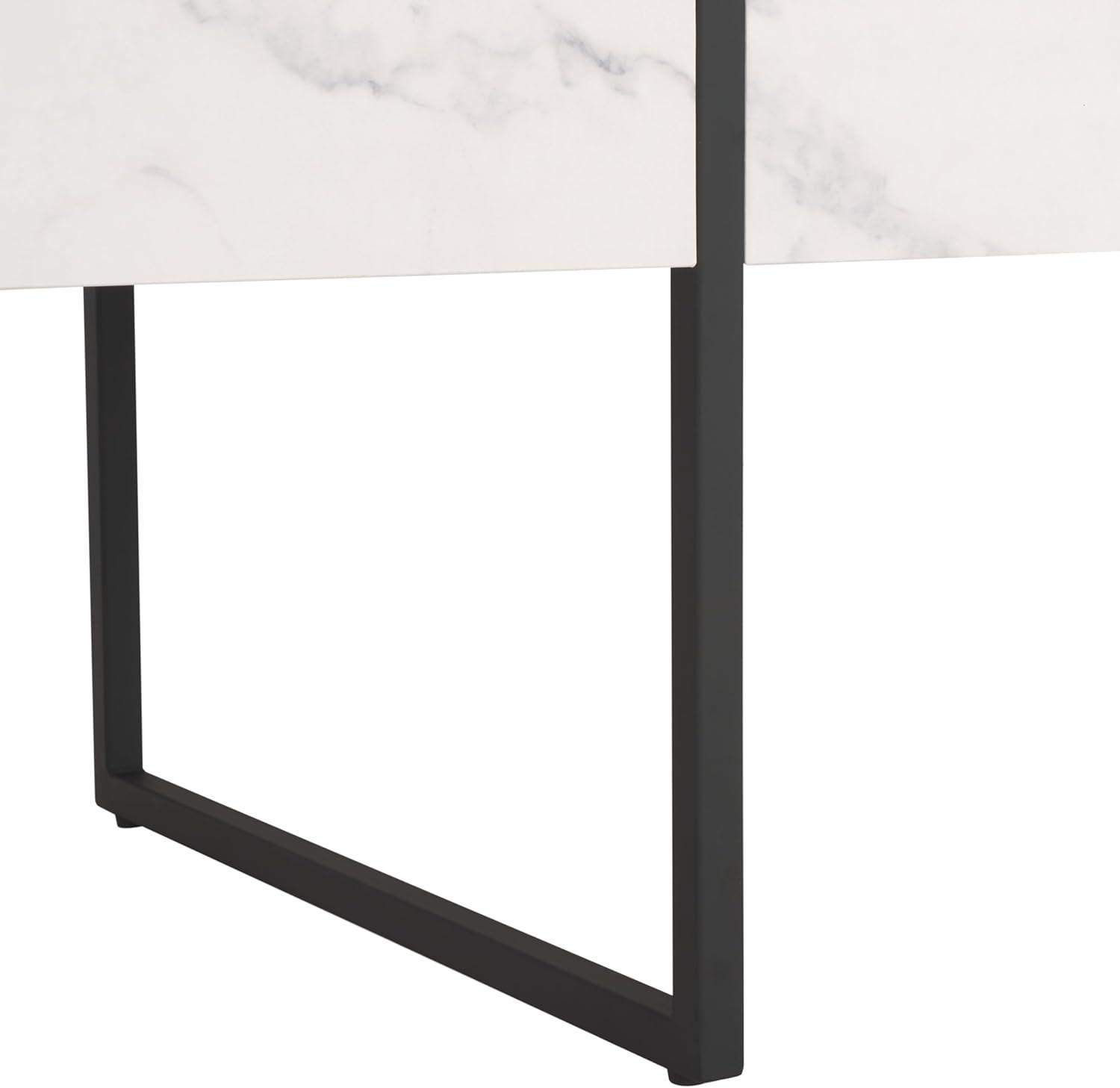 image:imageSAFAVIEH Home Collection Tristan Rectangular Modern Coffee Table with Natural Wood Top amp Black Metal Base Industrial Minimalist Living Room Table COF7000BWhiteBlack