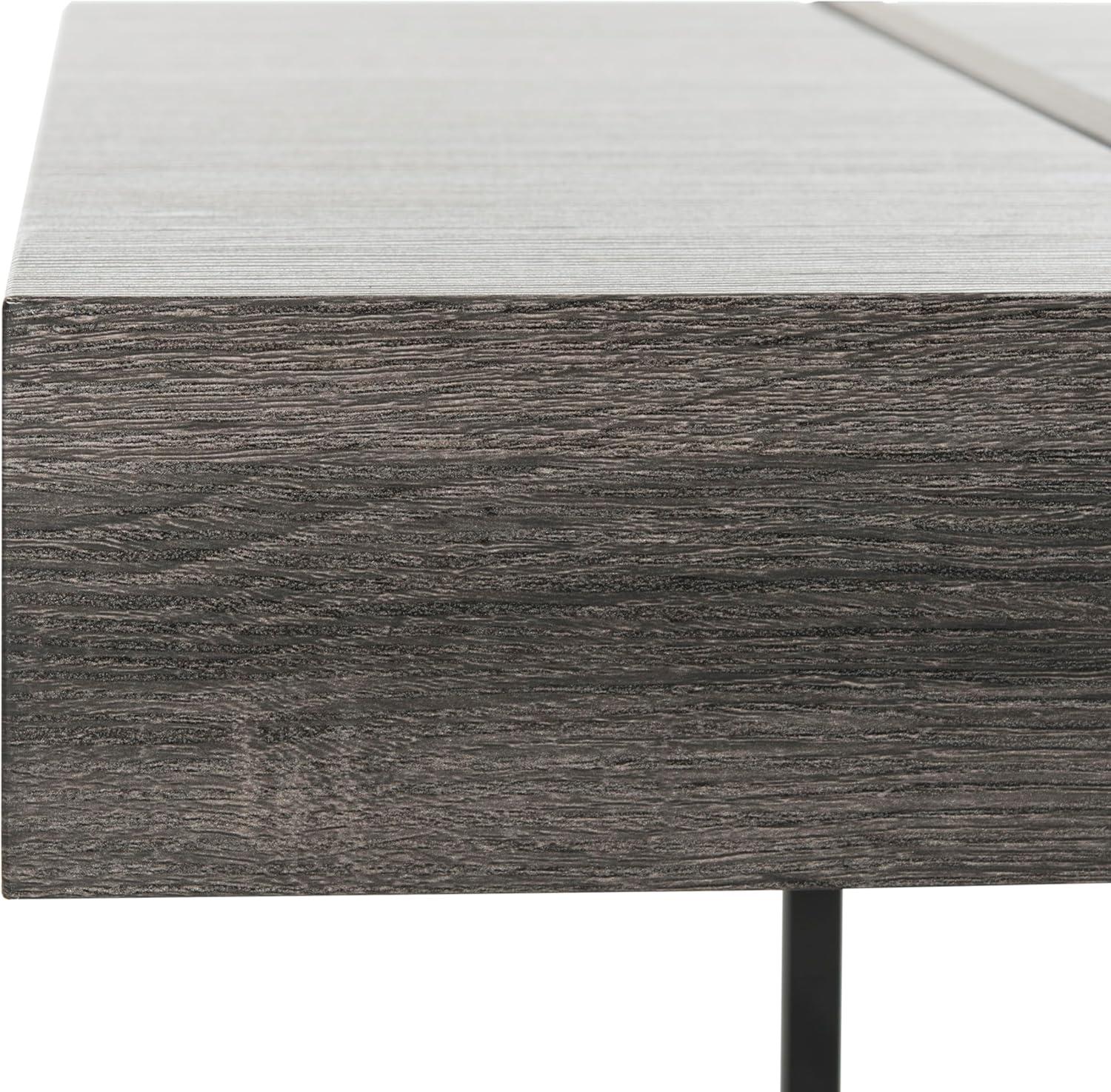 image:imageSAFAVIEH Home Collection Tristan Rectangular Modern Coffee Table with Natural Wood Top amp Black Metal Base Industrial Minimalist Living Room Table COF7000BBlack
