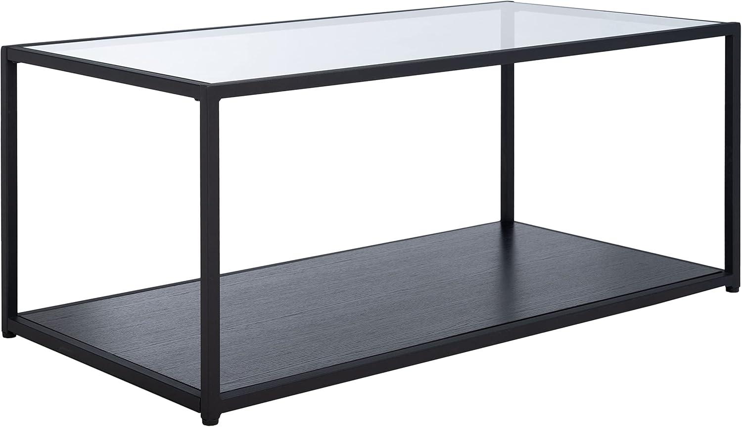 image:imageSAFAVIEH Home Collection Ackley Black Lower Shelf Living Room Coffee Table