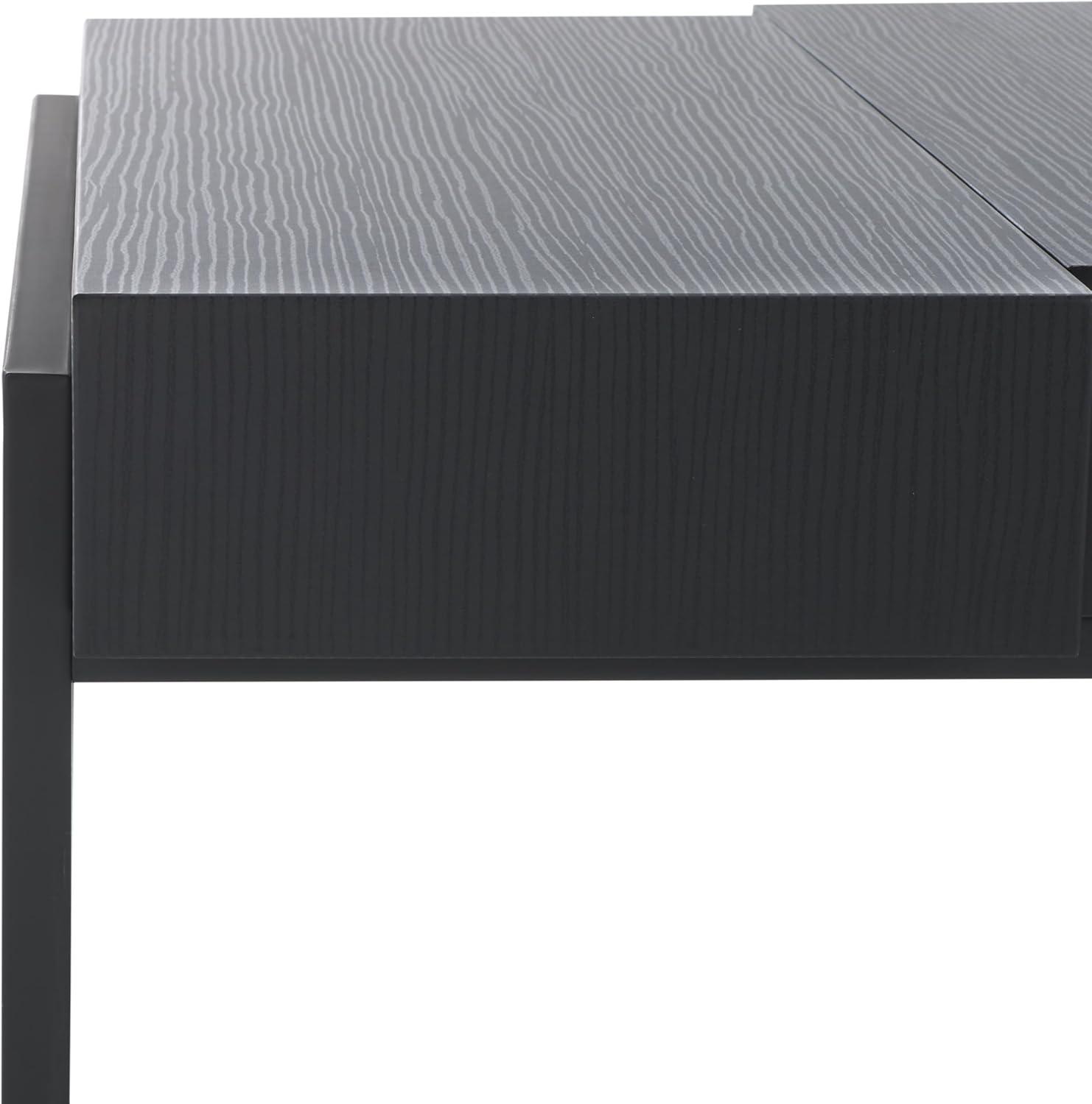 image:imageSAFAVIEH Home Collection Alexander Natural BrownBlack Rectangle Coffee TableBlack StripeBlack
