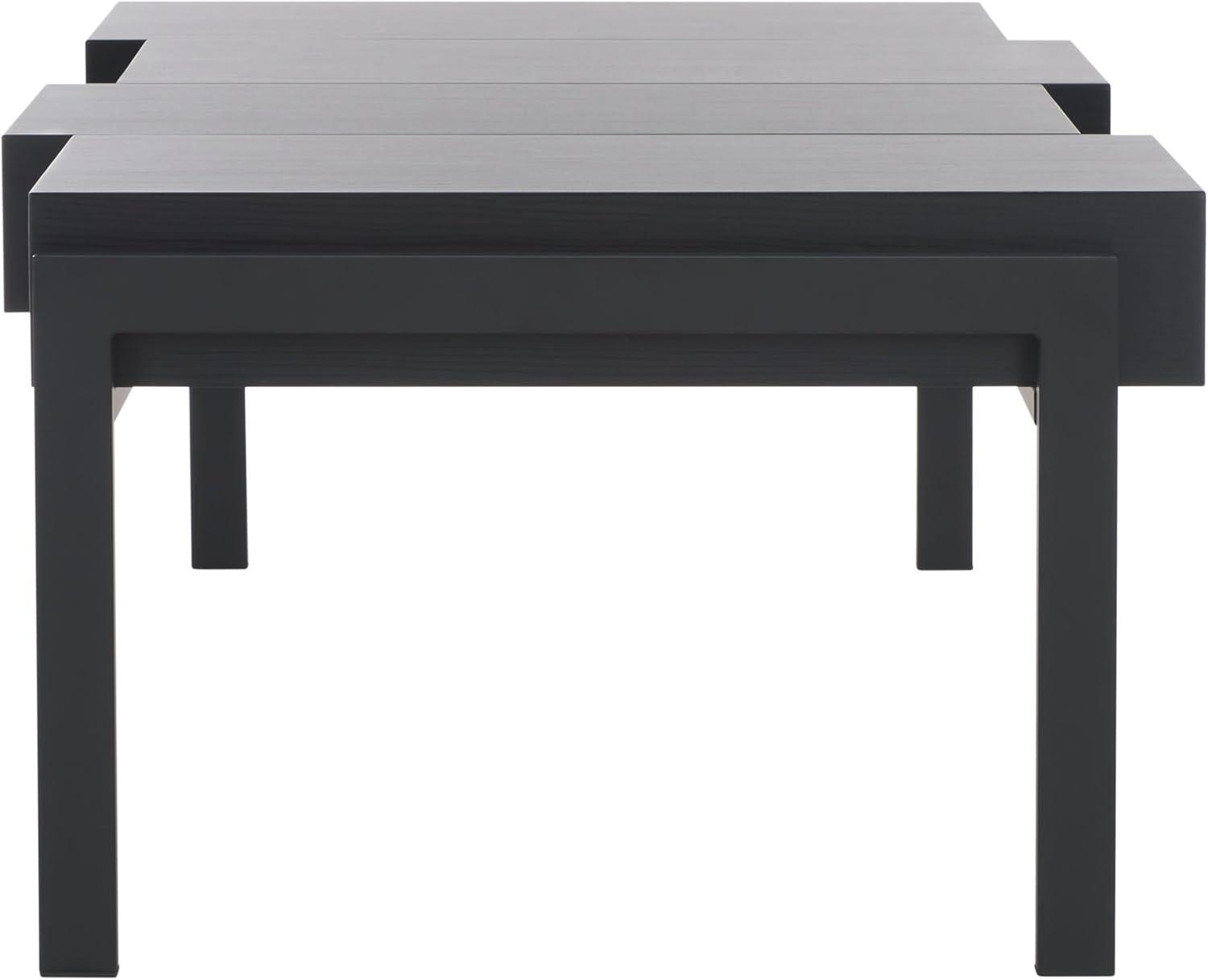 image:imageSAFAVIEH Home Collection Alexander Natural BrownBlack Rectangle Coffee TableBlack StripeBlack