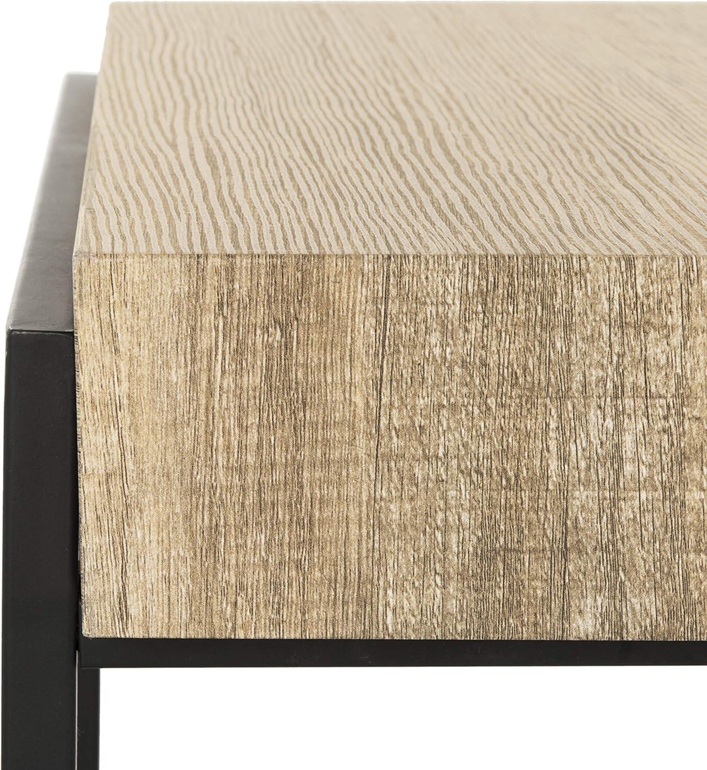 image:imageSAFAVIEH Home Collection Alexander Natural BrownBlack Rectangle Coffee TableMultiBrown