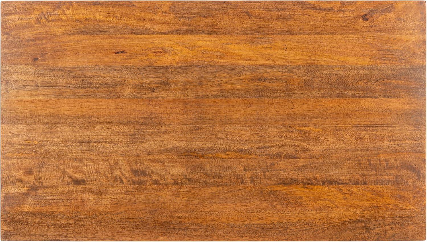 image:imageSAFAVIEH Home Collection Allester Brown RattanBlack 1Drawer Living Room Coffee Table