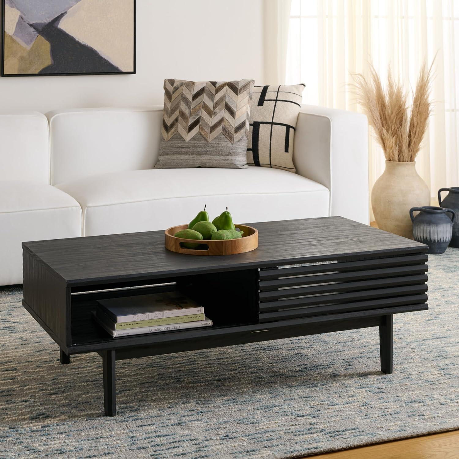 image:imageSAFAVIEH Home Collection Aricia Black 2Door Coffee TableBlack