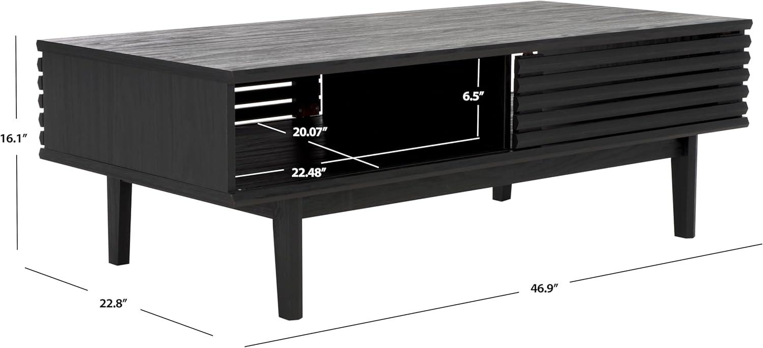 image:imageSAFAVIEH Home Collection Aricia Black 2Door Coffee TableBlack