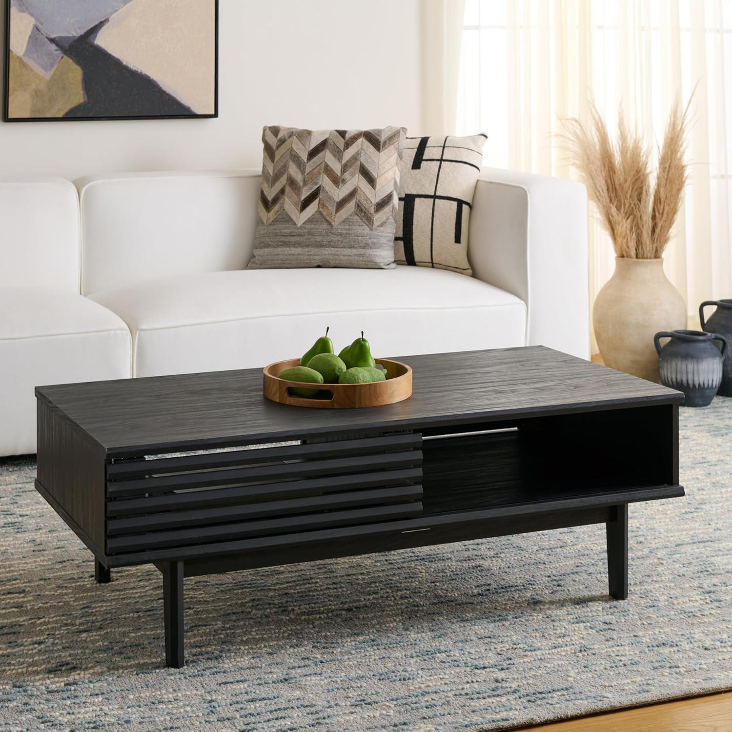 image:imageSAFAVIEH Home Collection Aricia Black 2Door Coffee TableBlack