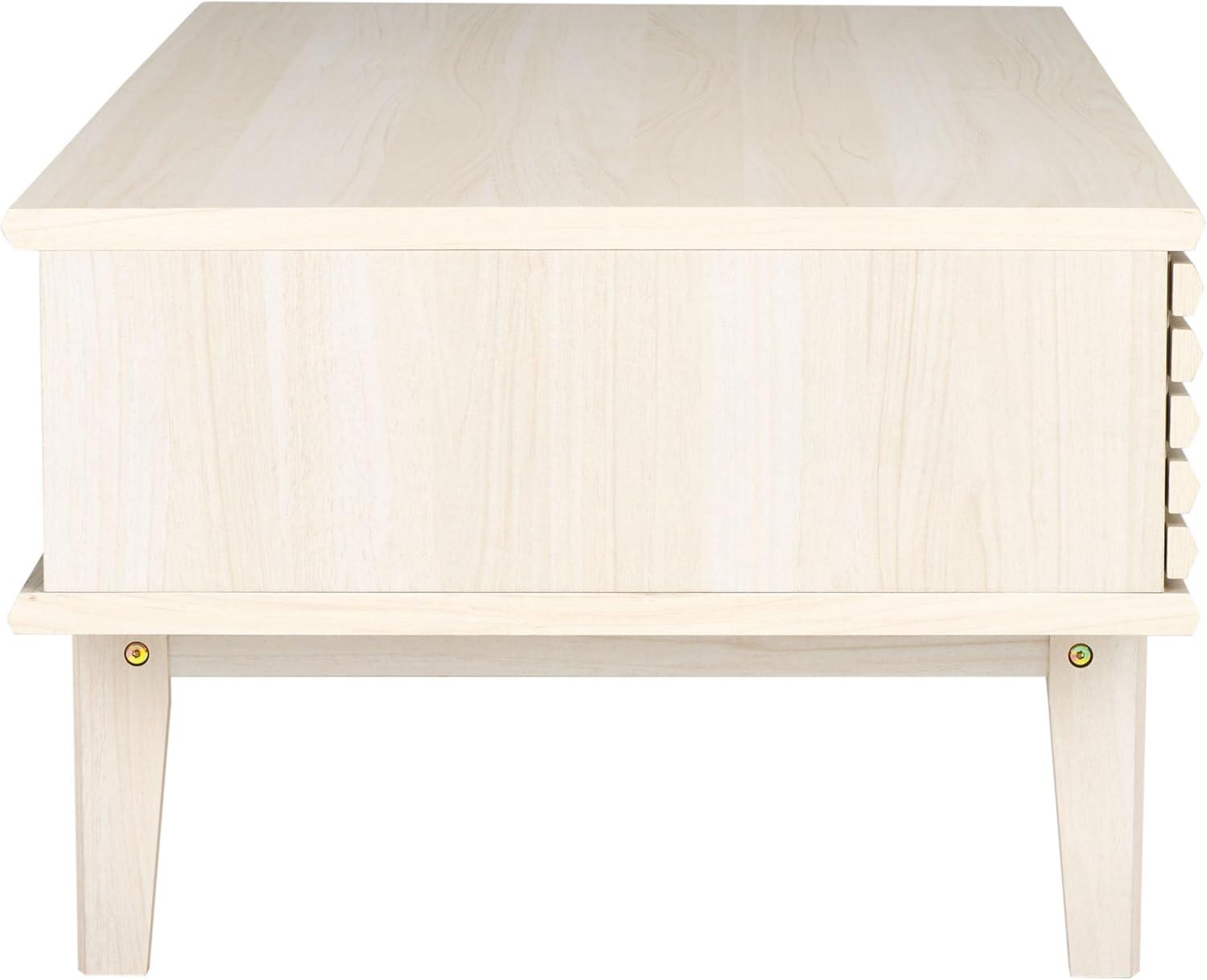 image:imageSAFAVIEH Home Collection Aricia Black 2Door Coffee TableBleached White