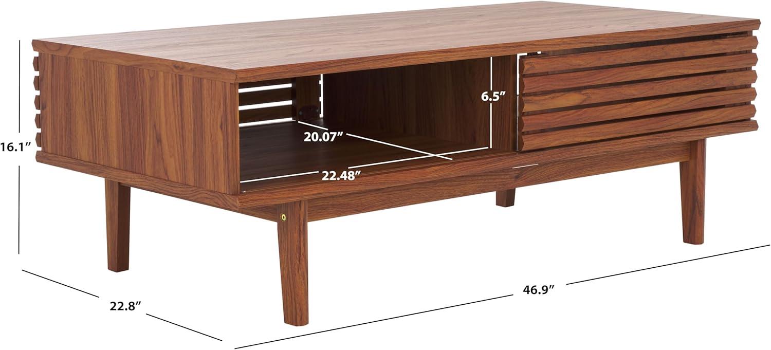 image:imageSAFAVIEH Home Collection Aricia Black 2Door Coffee TableWalnut