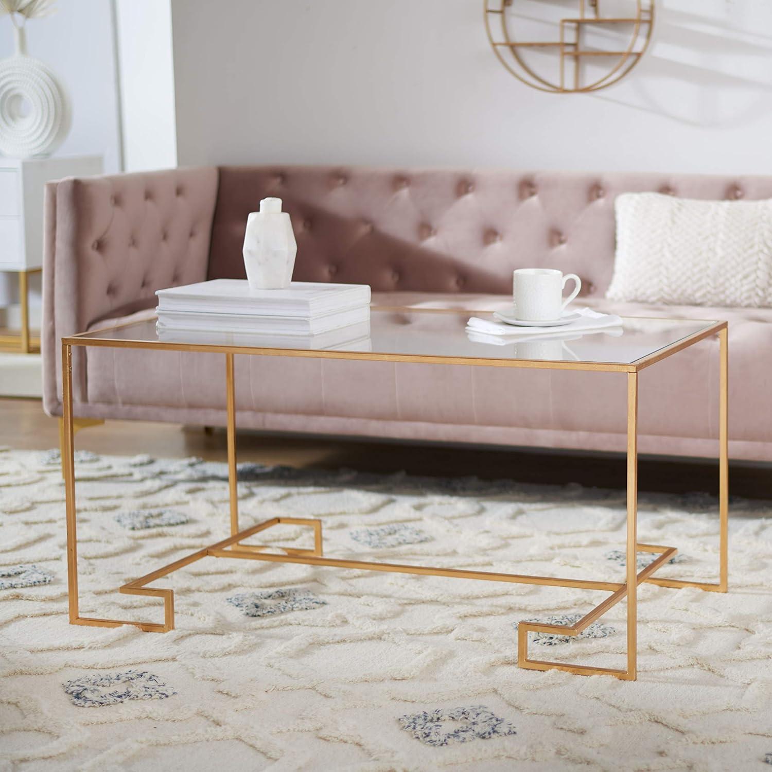 image:imageSAFAVIEH Home Collection Burton Gold Coffee Table