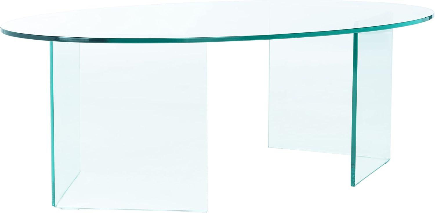 image:imageSAFAVIEH Home Collection Carsten Clear Tempered Glass Oval Coffee Table