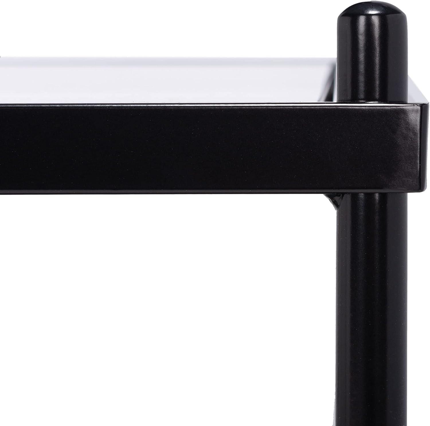 image:imageSAFAVIEH Home Collection Cathal Matte BlackGlassMirror 3Tier Living Room Coffee Table COF6204ABlack Glass