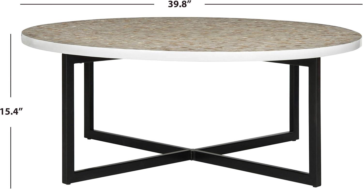 image:imageSAFAVIEH Home Collection Cheyenne Blue amp White Coffee TableBeige Multi