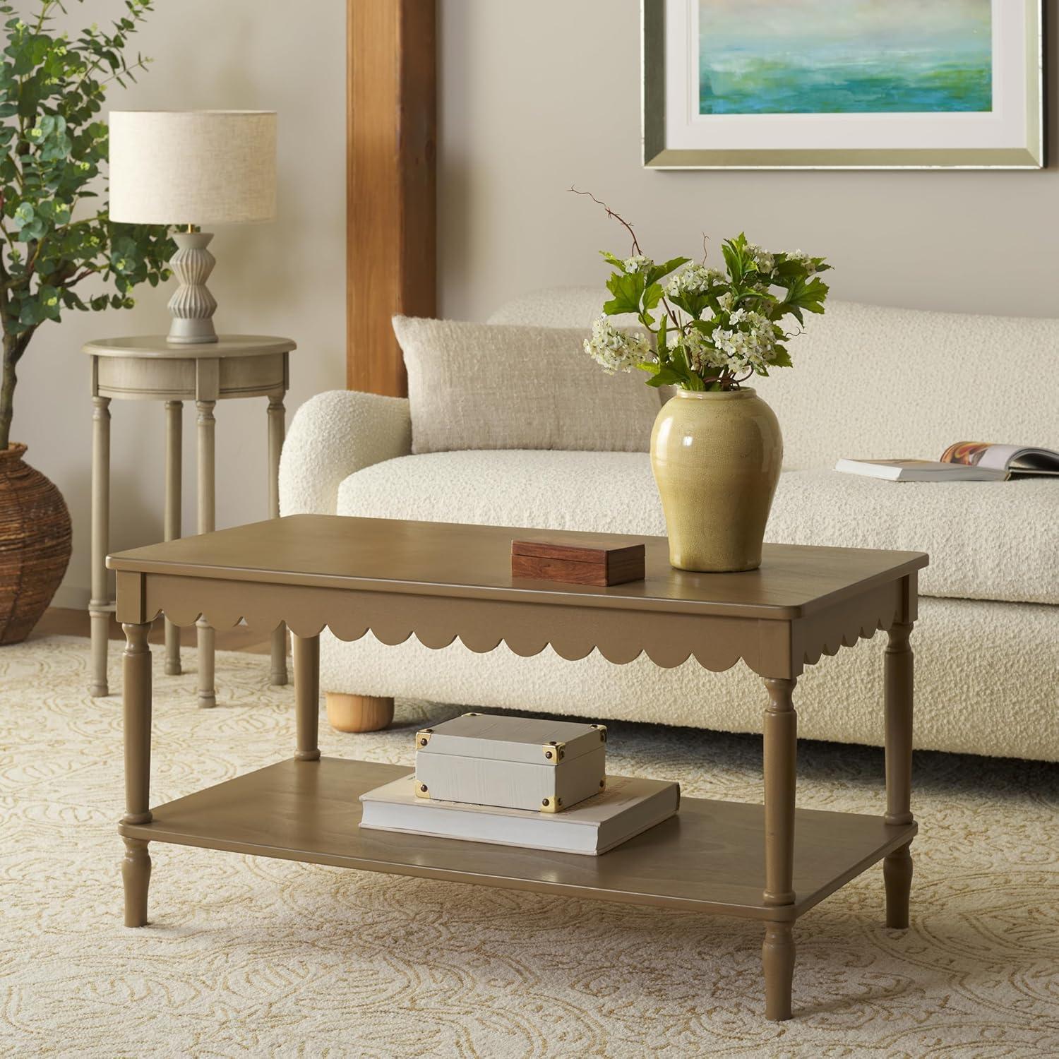 image:imageSAFAVIEH Home Collection Haven Matte Black Coffee TableDesert Brown