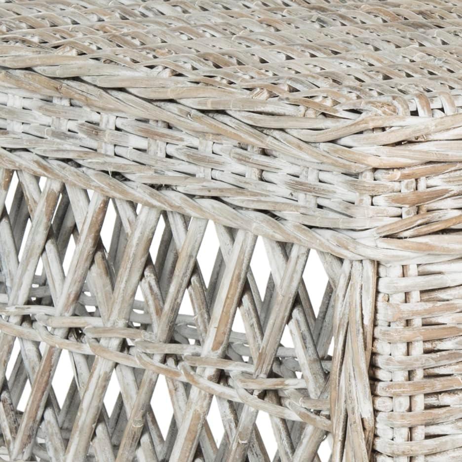 image:imageSAFAVIEH Home Collection Hila White Wash Wicker Coffee Table