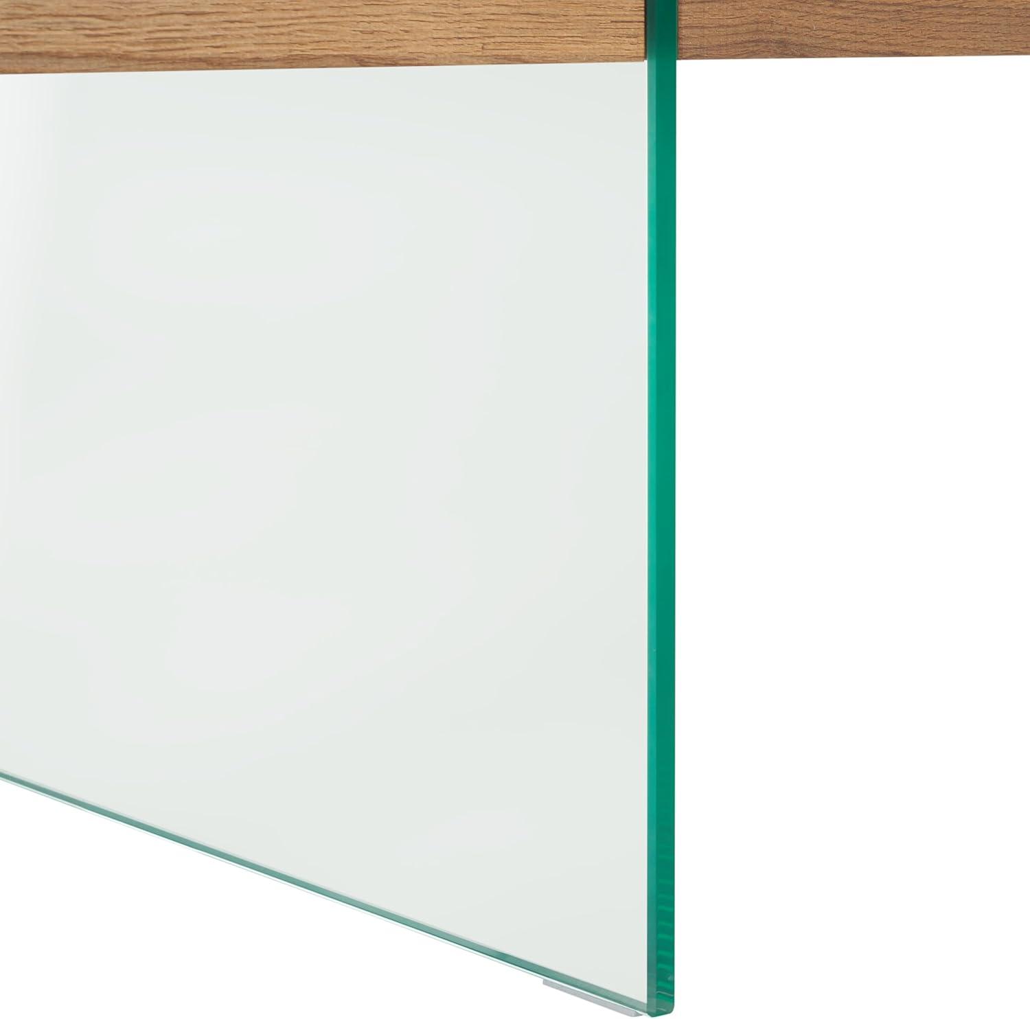 image:imageSAFAVIEH Home Collection Jacob WhiteClear Glass Legs Rectangle Coffee TableBrownClear